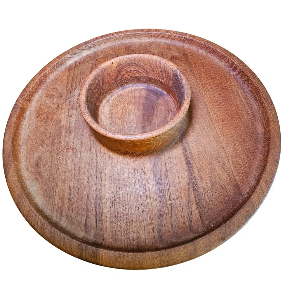 Dansk Wood Chip and Dip Serving Platter IHQ Malaysia 12.5in MCM Platter